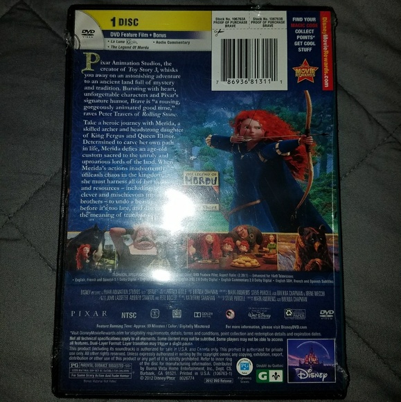 Disney • Pixar Brave DVD Movie Brand New! - Picture 2 of 2